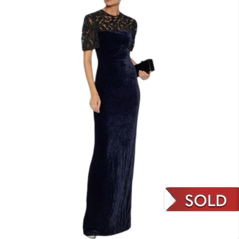 US 8 Stella McCartney embellished lace velvet gown NWT